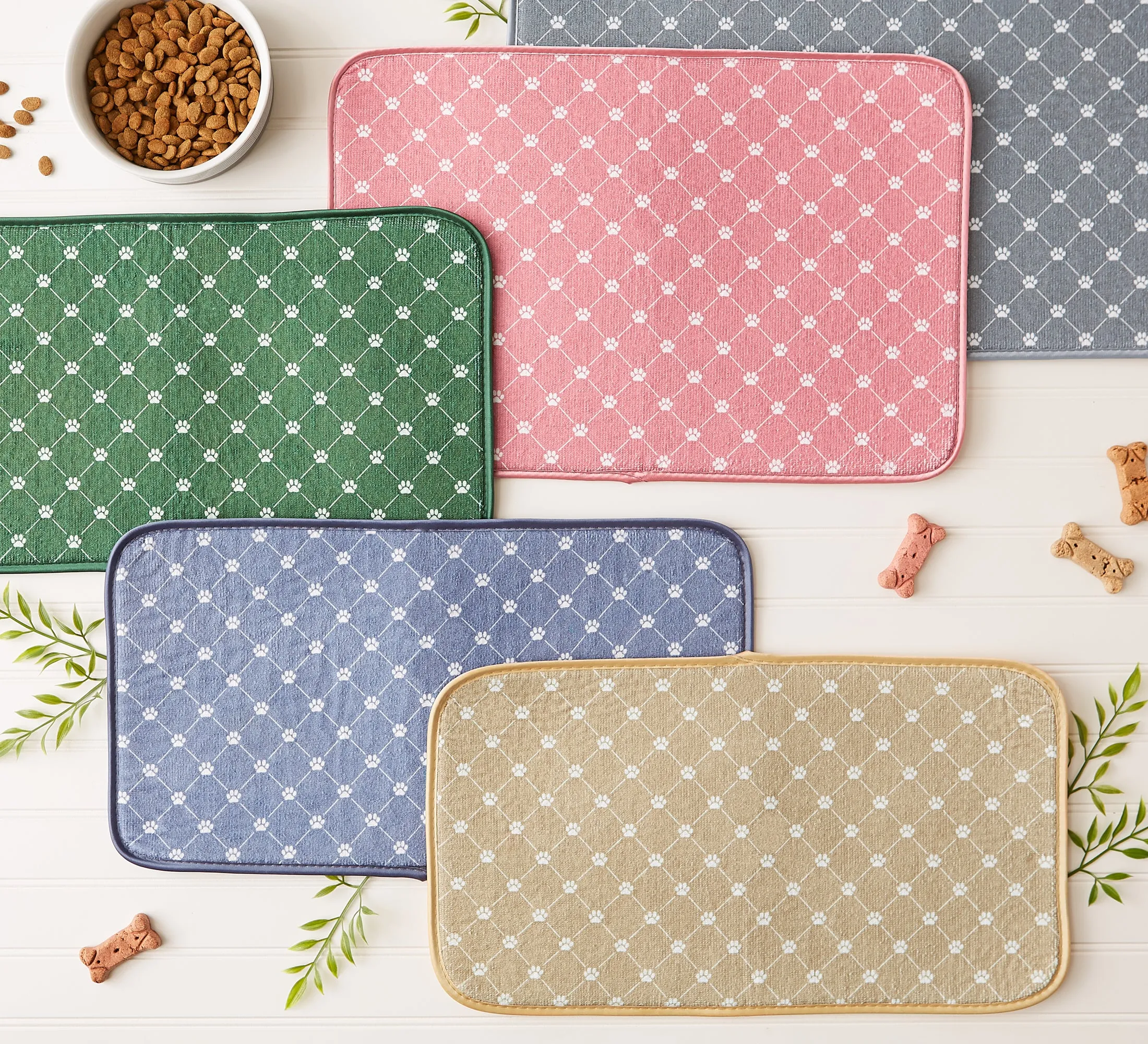 Stonewash Blue Printed Trellis Paw Pet Mat Small