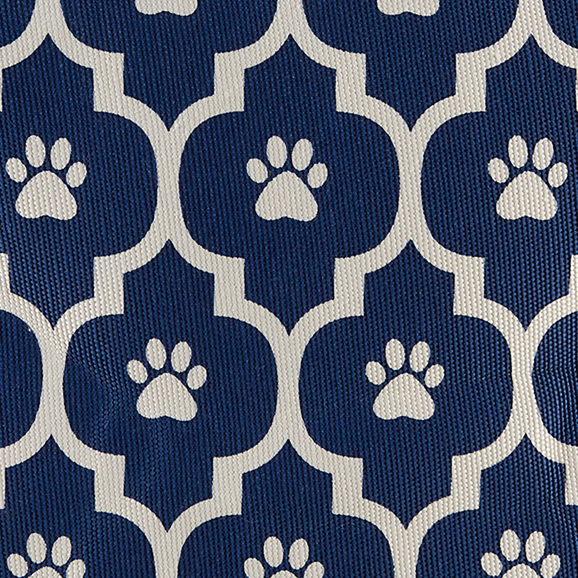 Storage Bin, Lattice Paw Print, Nautical Blue, Small Round - 12x9"