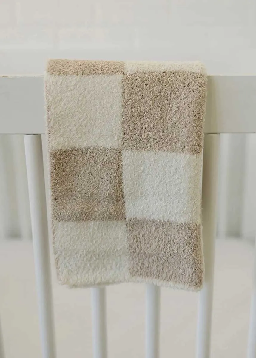 Taupe Checkered Plush Lovey