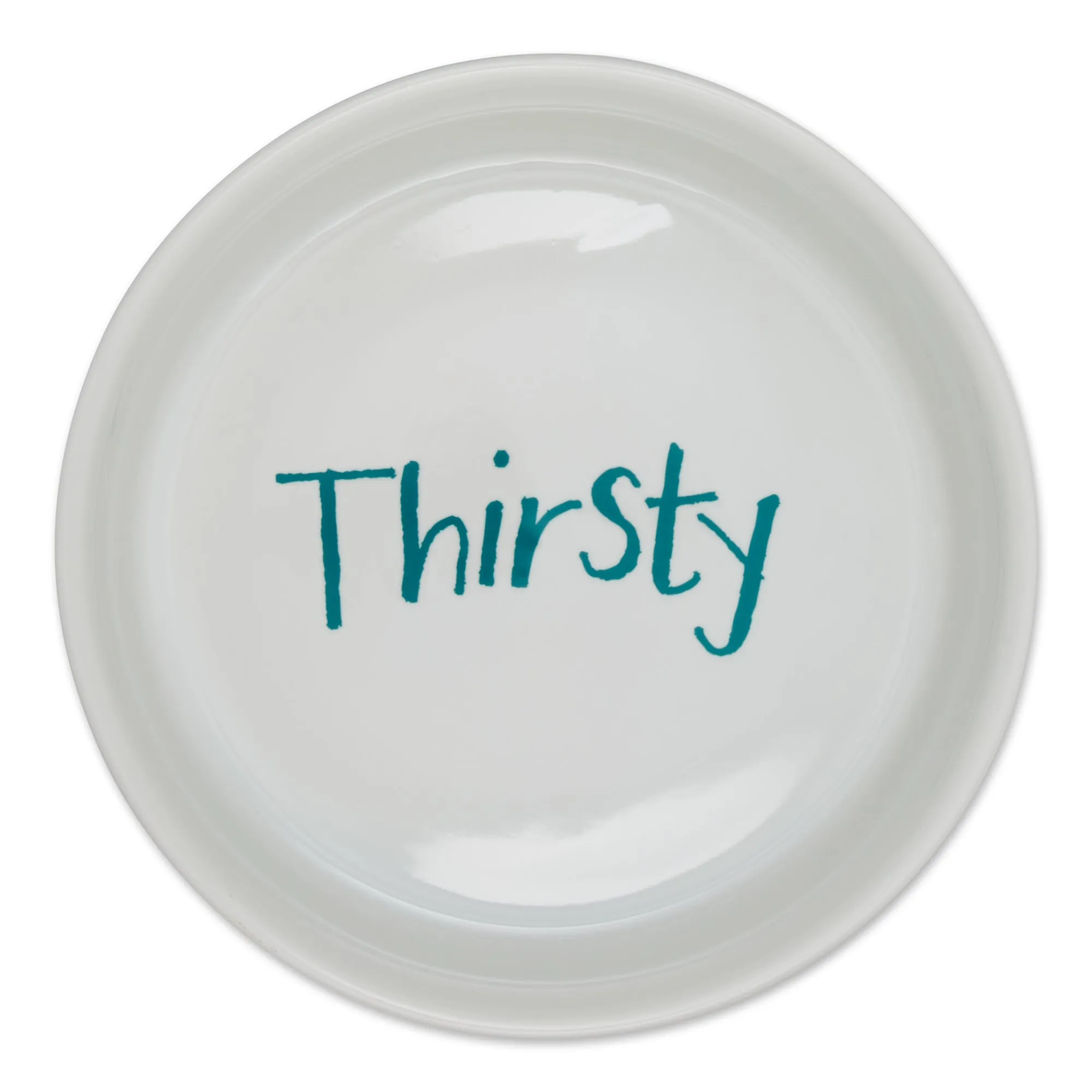 Teal Chevron Pet Bowl Set of 2, Large 3.75 C. Capacity