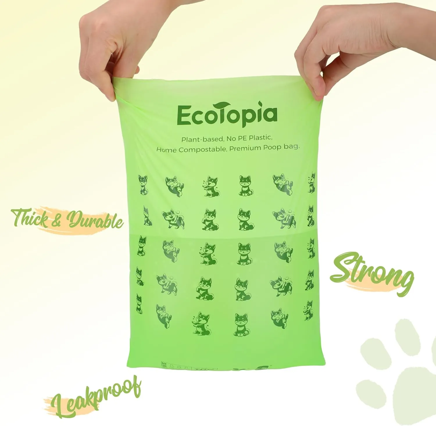 Tear-Free Biodegradable Poop Bags for Dogs,240 Compostable Dog Waste Bags Rolls,Eco-Friendly,Extra Thick,Leakproof,Unscented,Plant-based,ASTM D6400 & EN 13432 Compliant,Dark Green