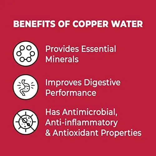 The Better Home 100% Pure Copper Water Bottle 1 Litre, Maroon & Savya Home Hard Anodised Tawa, 25cm