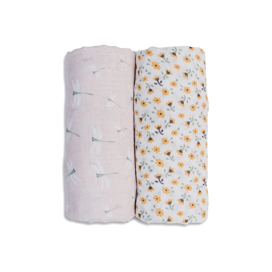 Vintage Floral & Dragonfly Swaddles