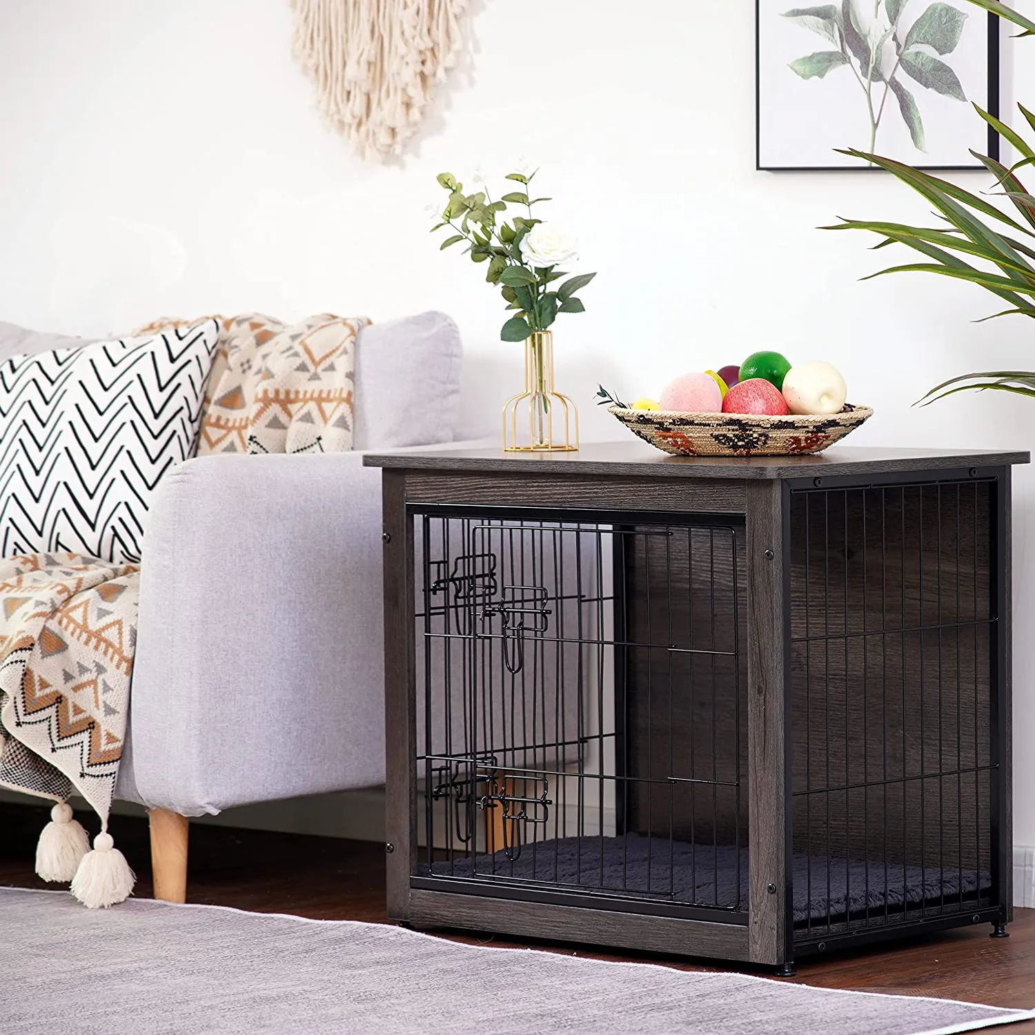 Wooden Dog Crate with Double Doors